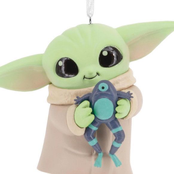 Star Wars Mandalorian Grogu with Frog Hanging Ornament