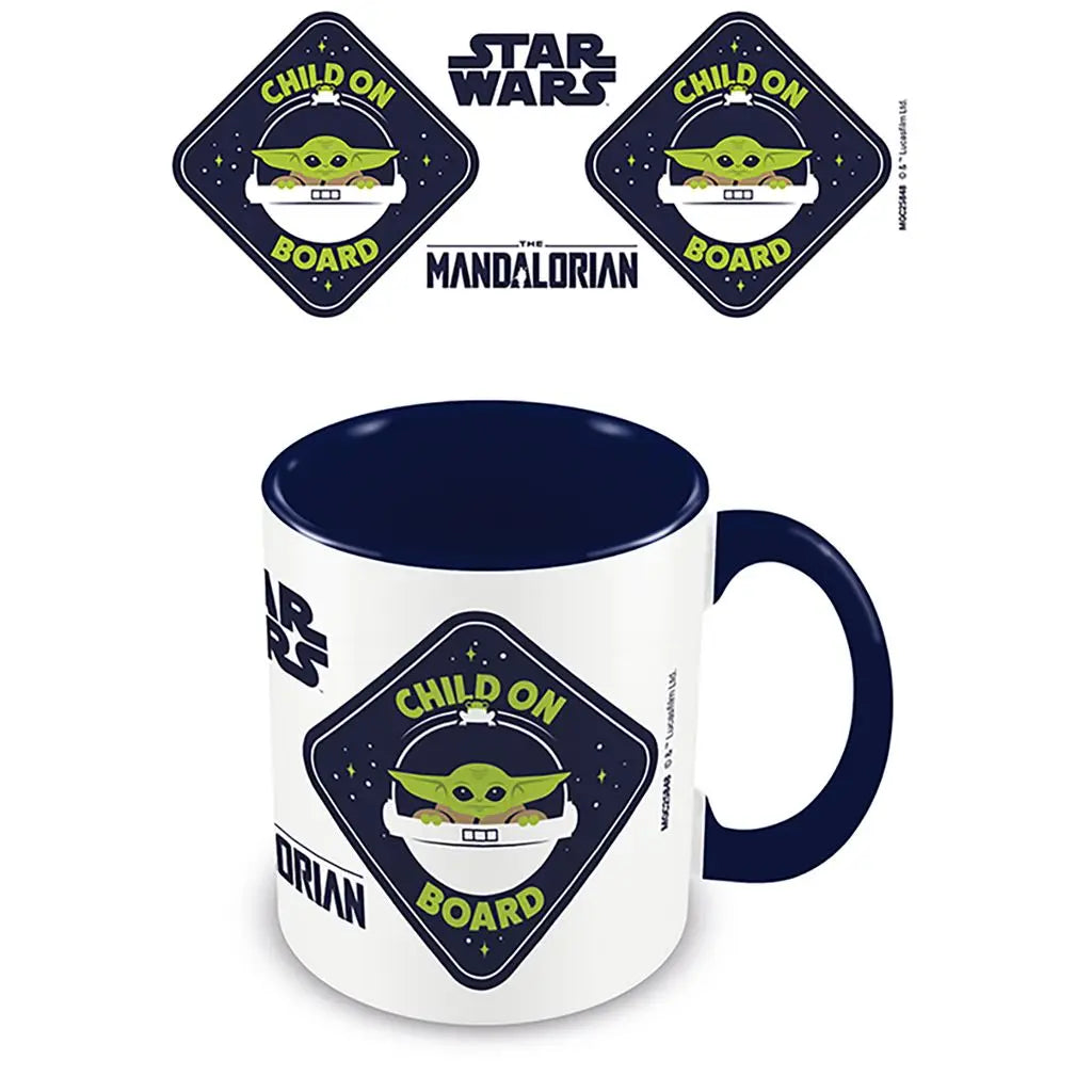 Star Wars Mug - Mandalorian Child on Board Blue