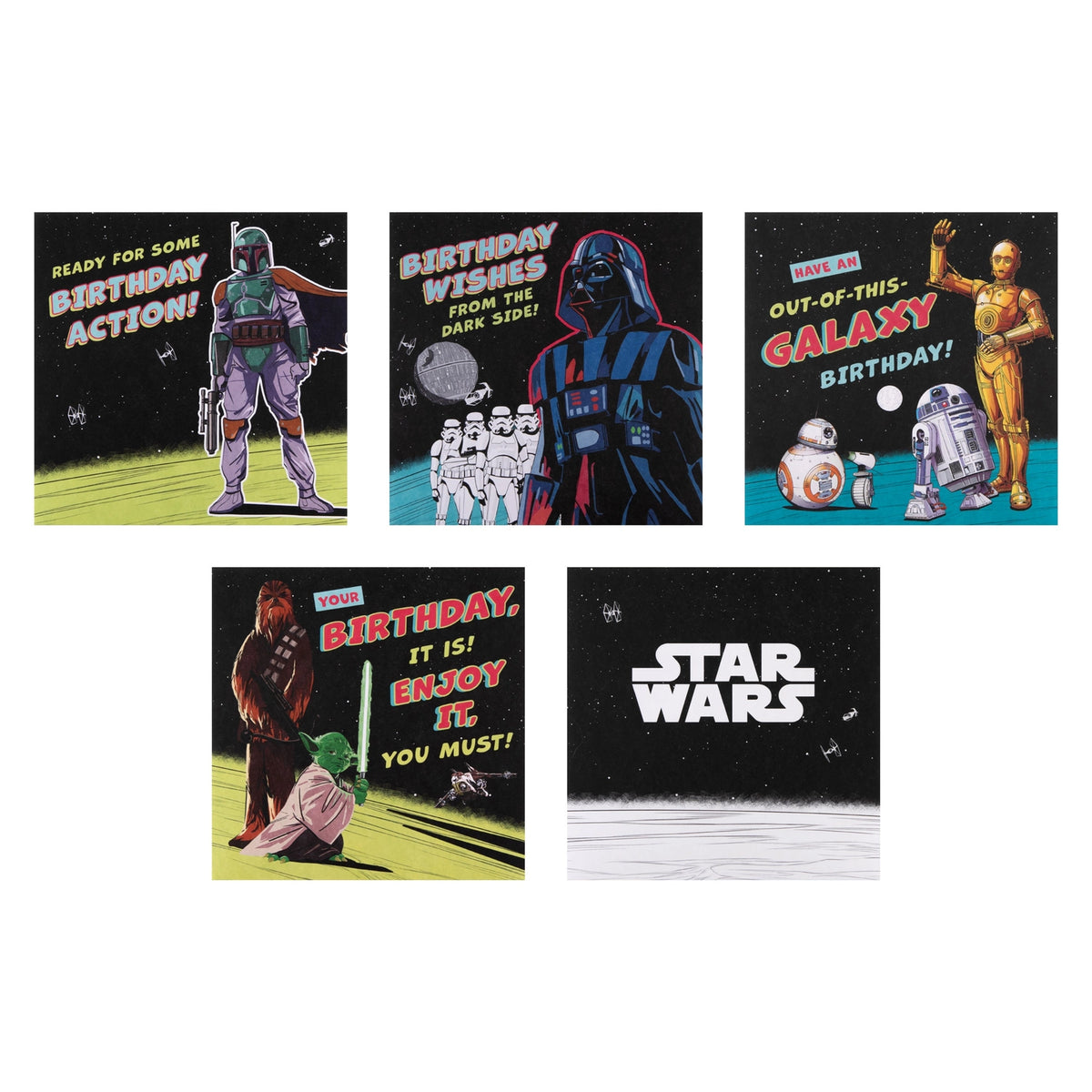 Star Wars Card - Multipack Birthday Cards x 10 (5 Designs)